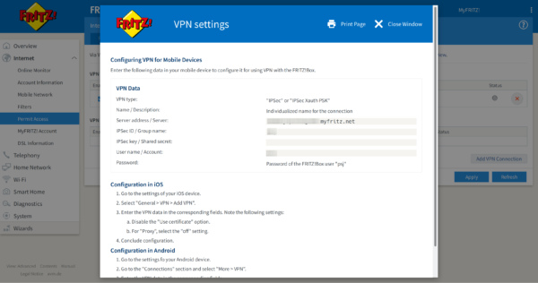 IPSec VPN 지원